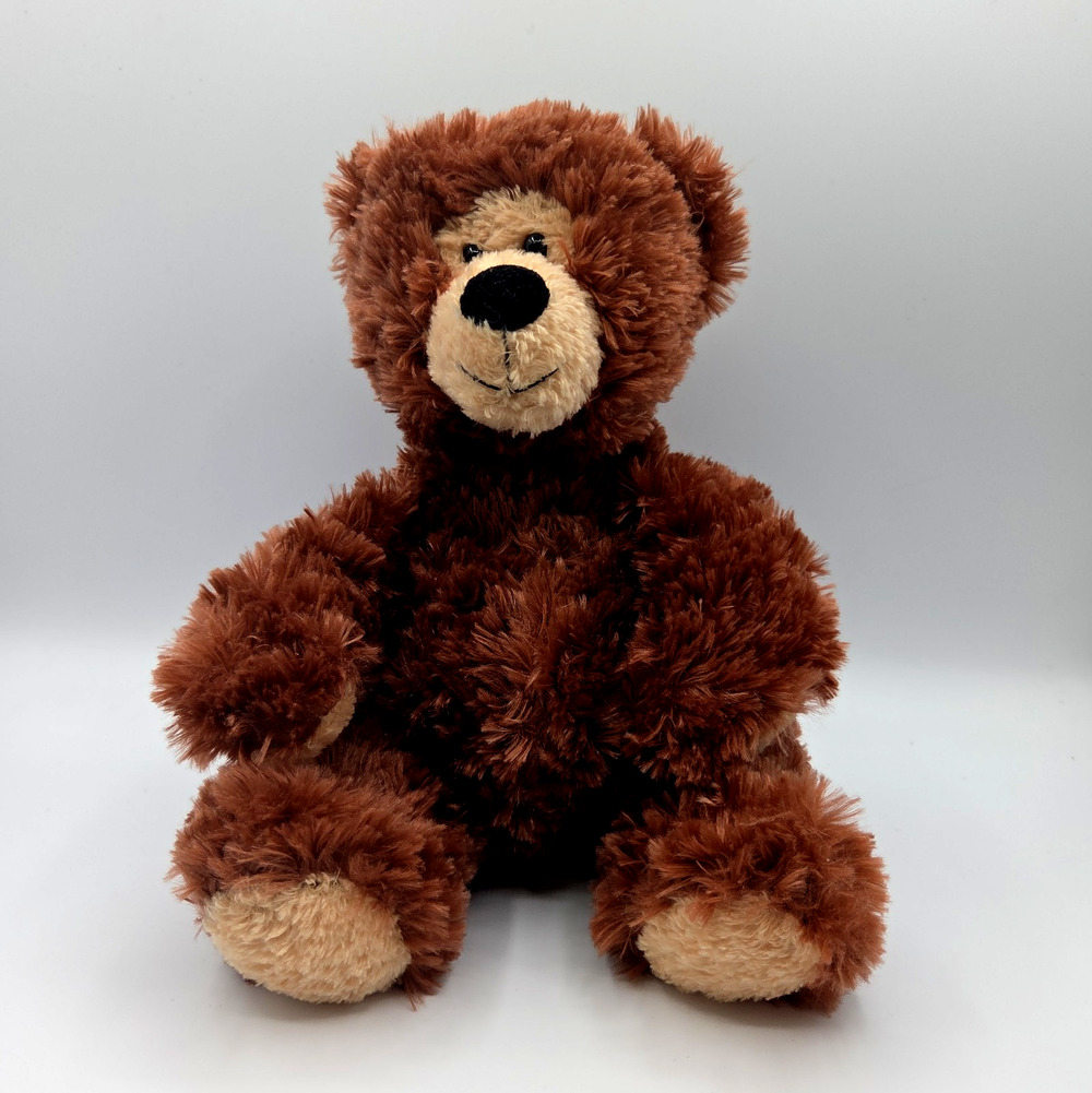 Aurora Brown Bear Plush 10in Sitting Tan Face Hard Eyes Stuffed Animal Toy 2020